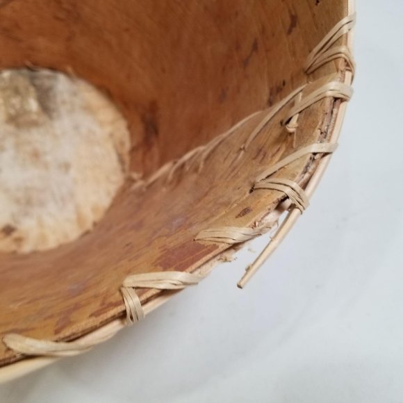 Handmade Birch Wood Garbage Can Native White Brown - Picture 10 of 14